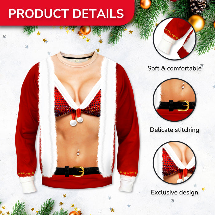 Unisex Funny Sexy Santa Lady Jumper Bikini design