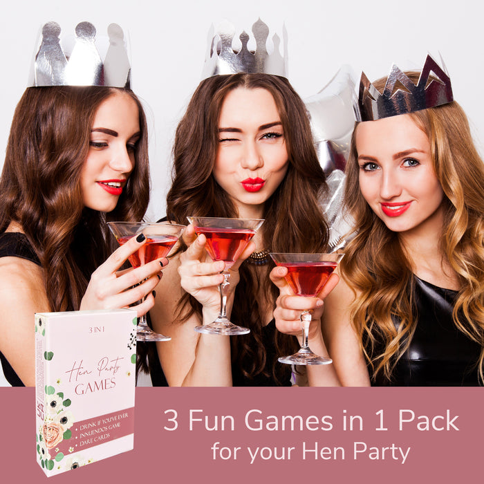 3 in 1 Hen Party Card Games What am I innuendos, Drink if you've ever and Dares