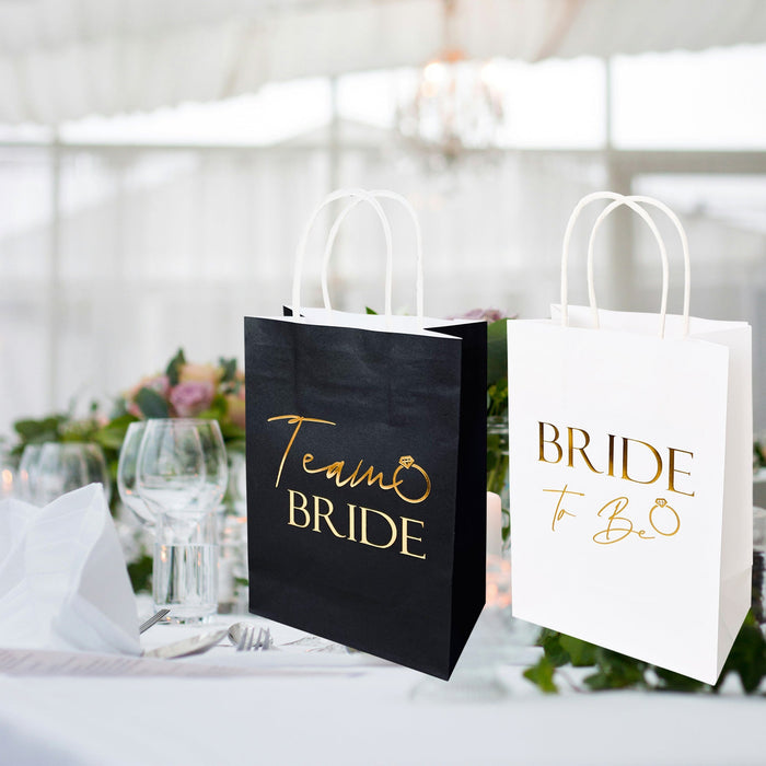 17 Pack Hen Party Bags 16x Team Bride 1x Bride to Be Paper Bags Blac Blue Planet Party