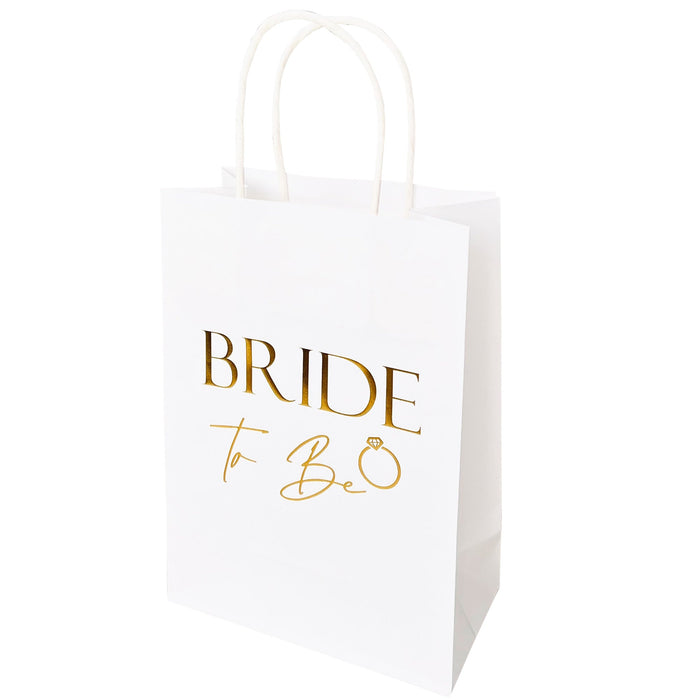17 Pack Hen Party Bags (16x Team Bride 1x Bride to Be) Paper Bags Black and Gold Foil