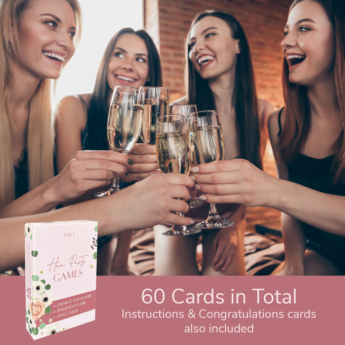 3 in 1 Hen Party Card Games What am I innuendos, Drink if you've ever and Dares