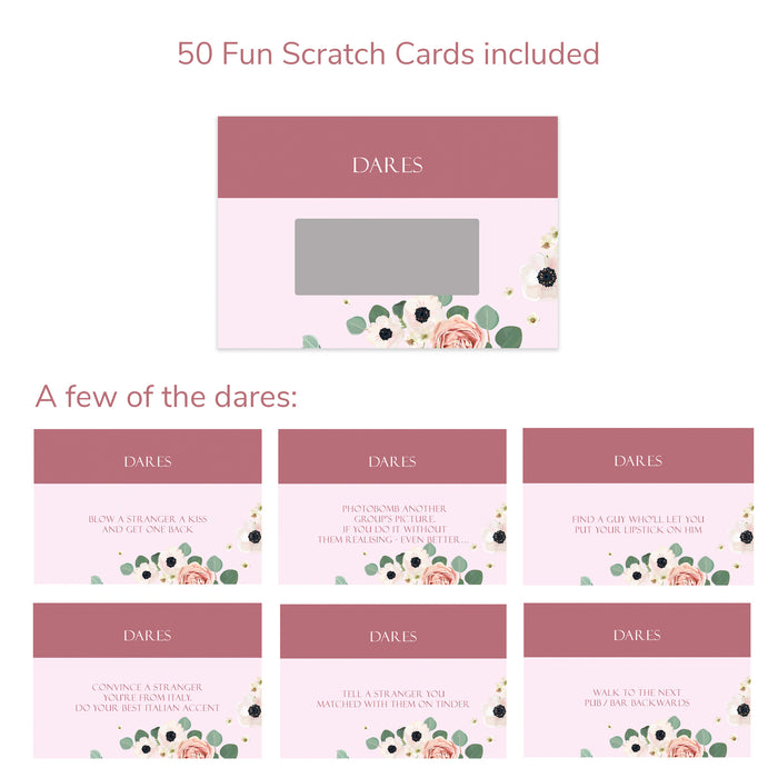 50 Pack Hen Party Dare Scratch Cards, Hen Night Dare Cards