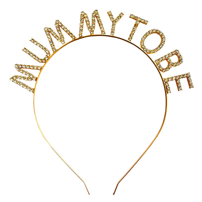 Mummy to Be Rose Gold Tiara, Rosette and Sash Neutral Floral Gold Text Baby Shower