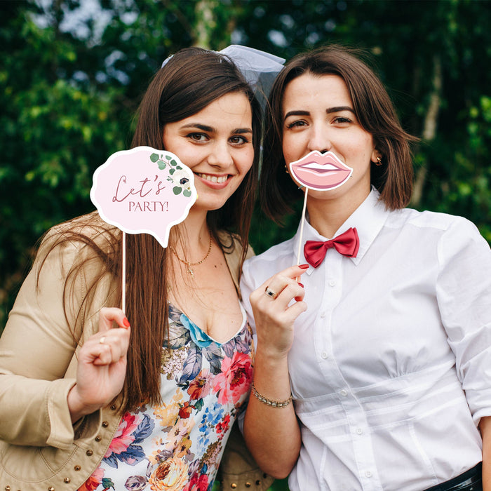 Hen Party Photo Props Set 27pcs Rose Gold Floral
