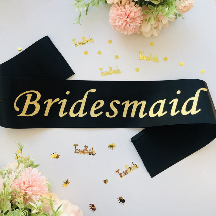 Hen Party Sashes Black and Gold Blue Planet Party