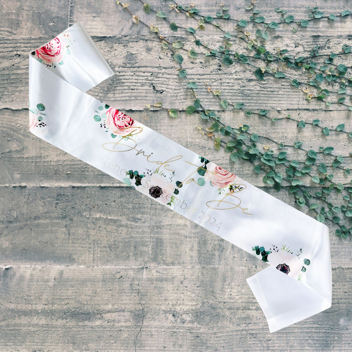 Personalised Custom Sashes Gold Foil Text Hen Party Birthday Baby Shower