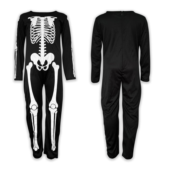 Childrens Kids Glow in the Dark Skeleton Fancy Dress Costume & Scythe 4-12 Years Boys Girls