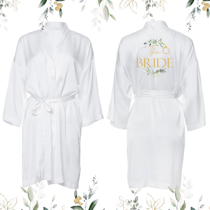 Botanical The Bride Satin Spa Robe Dressing Gown