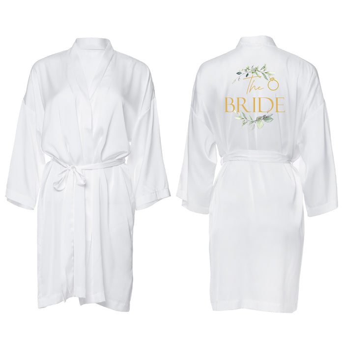 Botanical The Bride Satin Spa Robe Dressing Gown