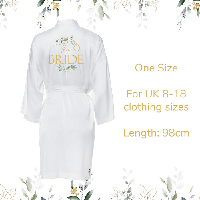 Botanical The Bride Satin Spa Robe Dressing Gown