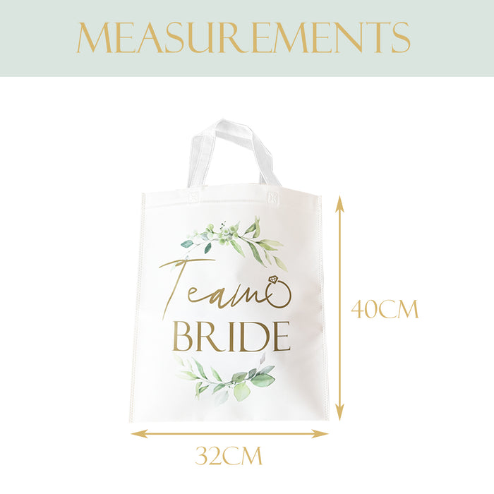Pack of 12 Team Bride Tote Bags Botanical Hen Party