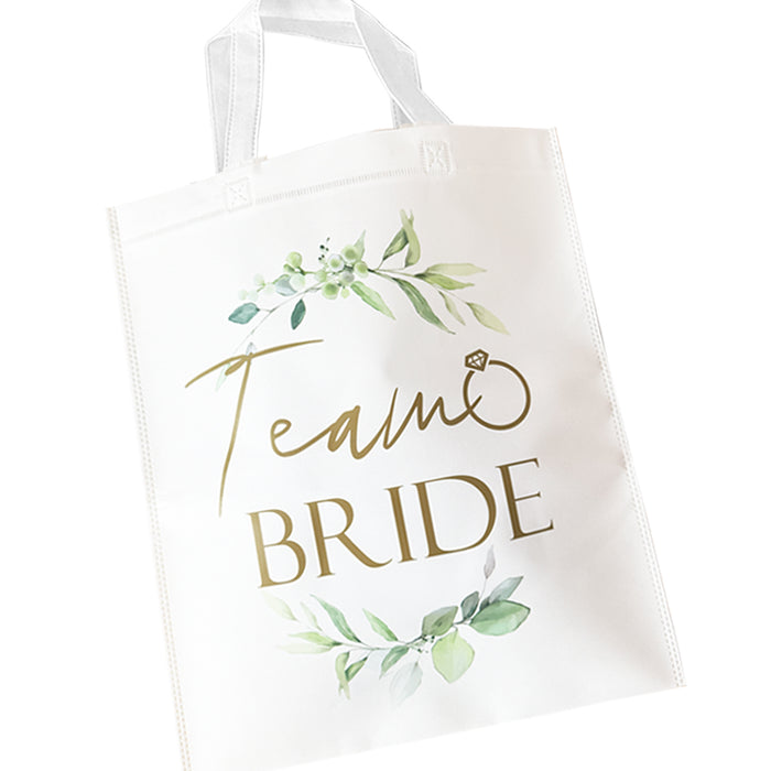 Pack of 12 Team Bride Tote Bags Botanical Hen Party