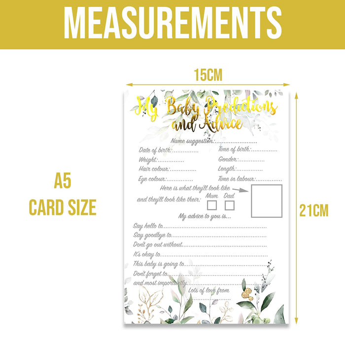 60 Pack Baby Shower Card Games Neutral Botanical Floral Advice Predictions How well Trivia