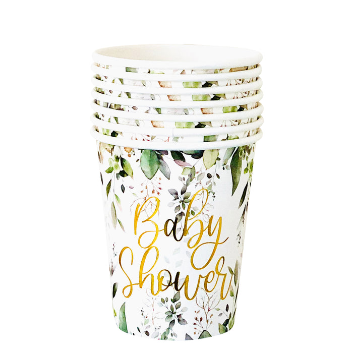 Baby Shower Tableware Set for 8,16 or 24 Guests (Cups, Plates, Napkins and Straws)