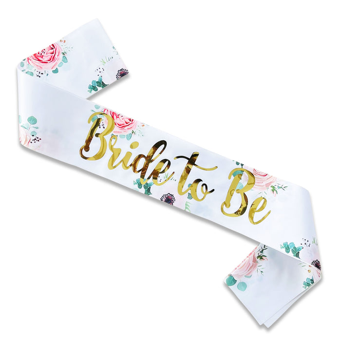 Hen Party Sashes Black and Gold Floral