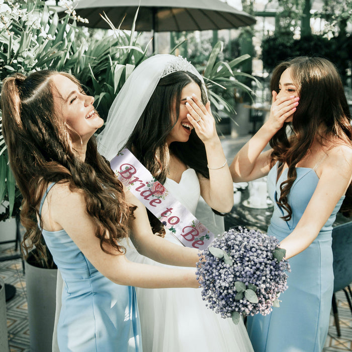 Bride to Be Sash White Floral for Hen Party