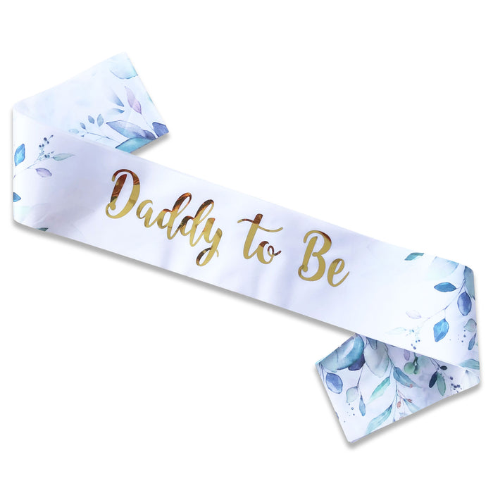 Baby Shower Sash Mummy to Be Daddy Nanny Auntie Sister Neutral Unisex Botanical Sage Green
