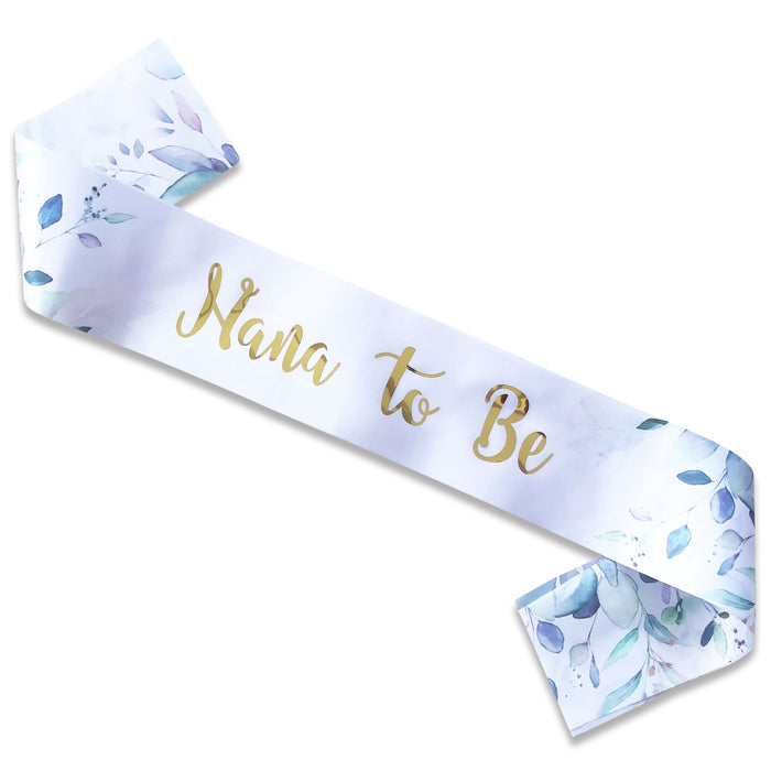 Baby Shower Sash Mummy to Be Daddy Nanny Auntie Sister Neutral Unisex Botanical Sage Green