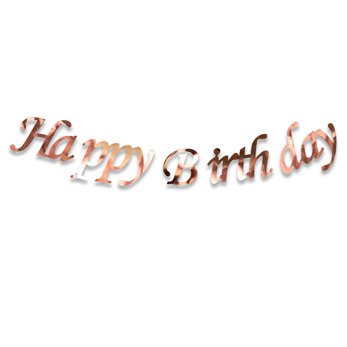 Rose Gold Happy Birthday Foil Banner Ages 13-70