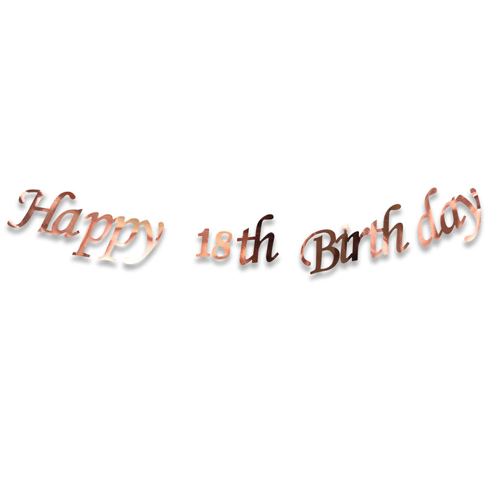 Rose Gold Happy Birthday Foil Banner Ages 13-70