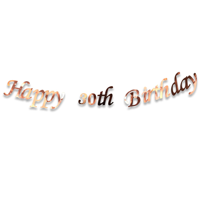 Rose Gold Happy Birthday Foil Banner Ages 13-70