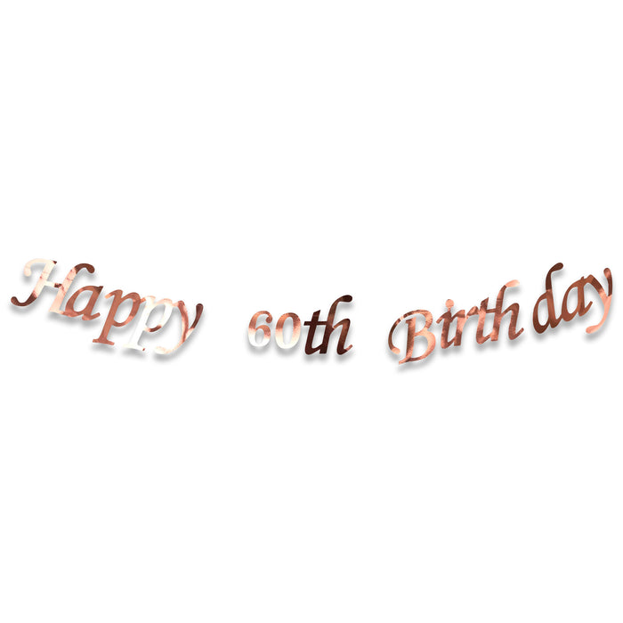 Rose Gold Happy Birthday Foil Banner Ages 13-70