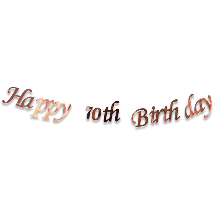 Rose Gold Happy Birthday Foil Banner Ages 13-70