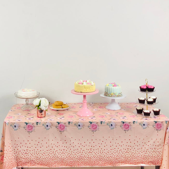 Rose Gold Floral Tablecover Tablecloth