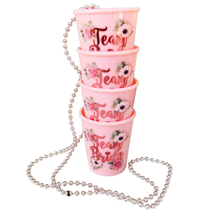 Team Bride Shot Glass Pink Floral