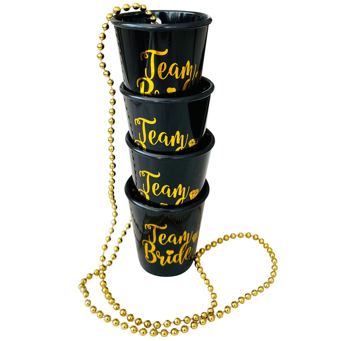 Team Bride Shot Glass Black and Gold
