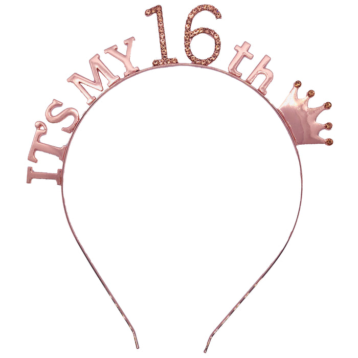 Rose Gold Rhinestone Sparkly Birthday Tiara