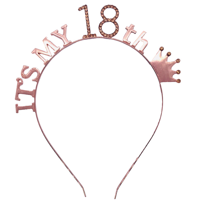 Rose Gold Rhinestone Sparkly Birthday Tiara