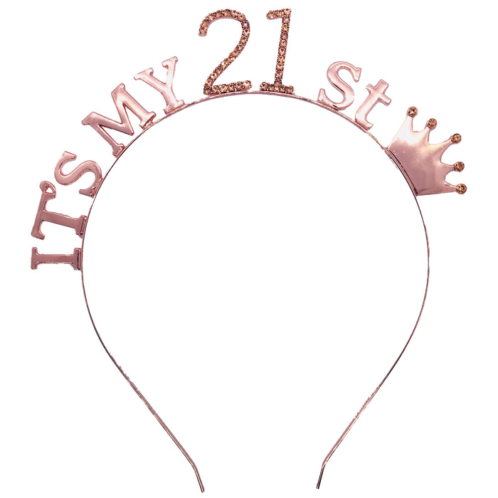 Rose Gold Rhinestone Sparkly Birthday Tiara