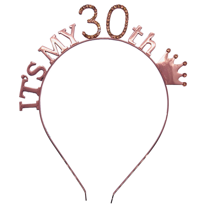 Rose Gold Rhinestone Sparkly Birthday Tiara