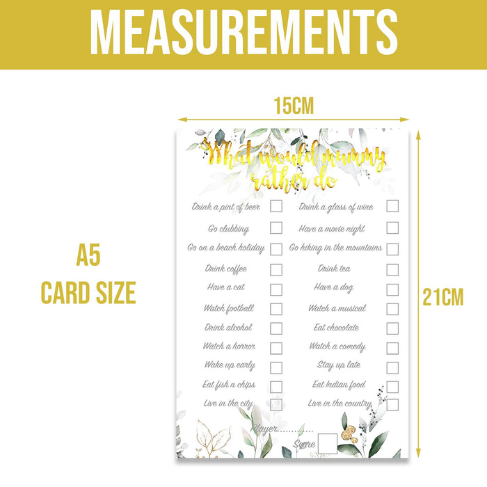 Pack of 12 What would mummy rather do Cards Neutral Botanical Floral